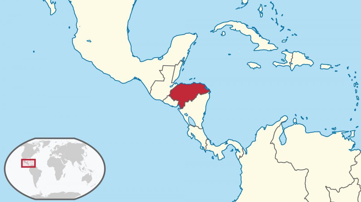 Dünya haritası üzerinde Honduras location 