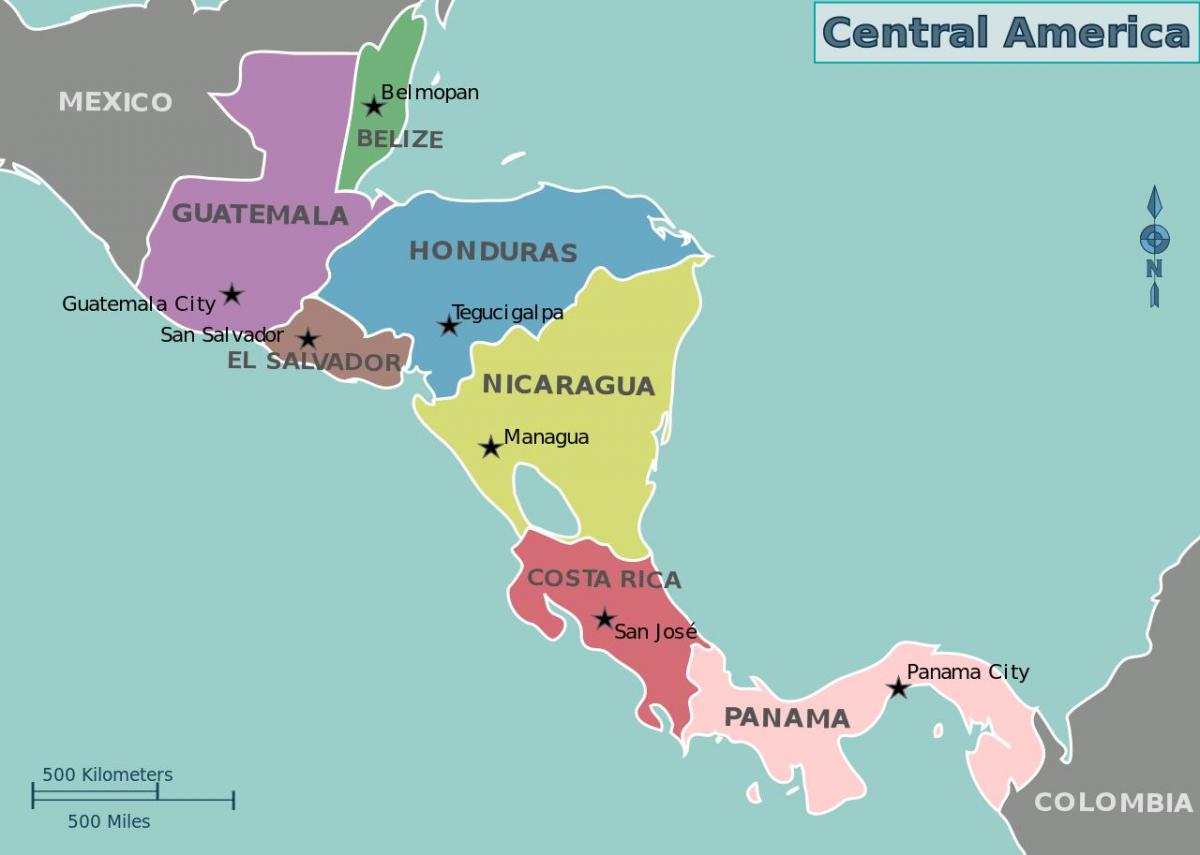 Honduras harita Orta Amerika haritası 