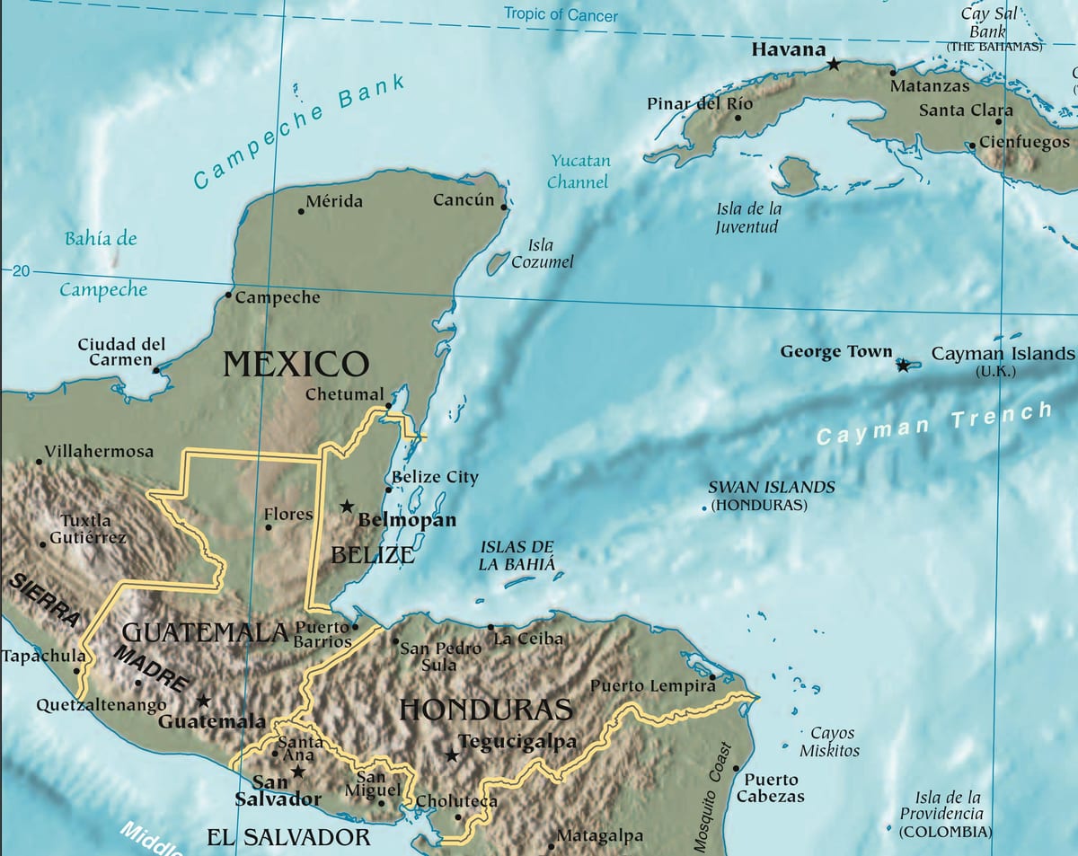 Honduras Körfezi haritası