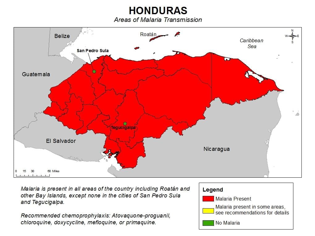 Honduras haritası sıtma