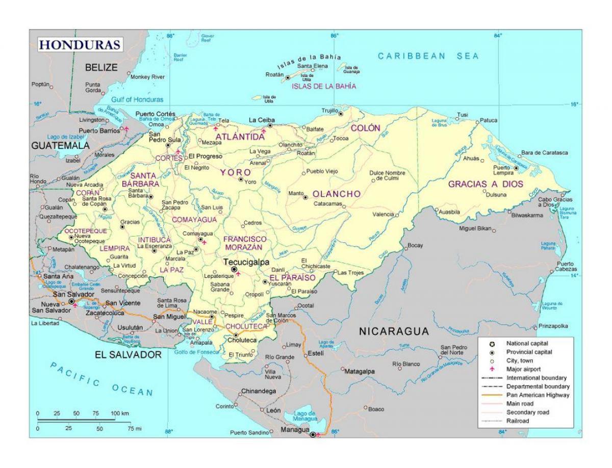 Honduras şehirleri haritası 