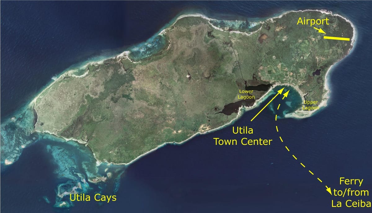 utila Honduras haritası