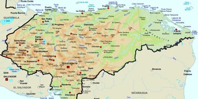 Honduras ve çevre ülkeler haritası 