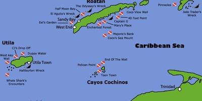 Honduras haritası Adaları 