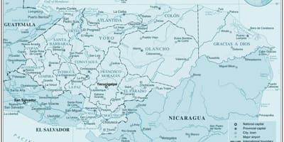 Honduras fiziki haritası göster 
