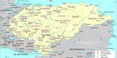 Honduras siyasi haritası göster 